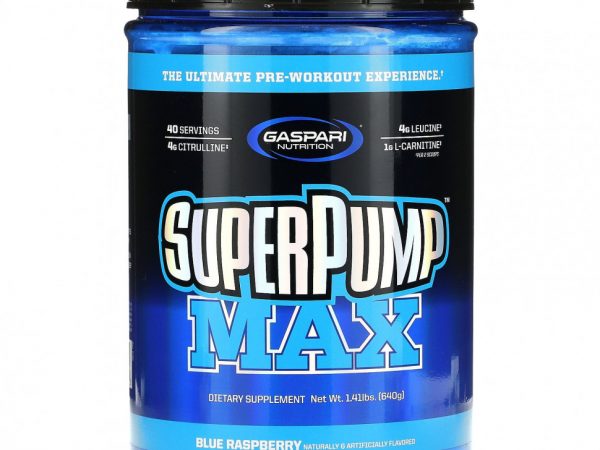 Gaspari Nutrition, SuperPump Max, синий малиновый лед, 640 г (1,41 фунта)