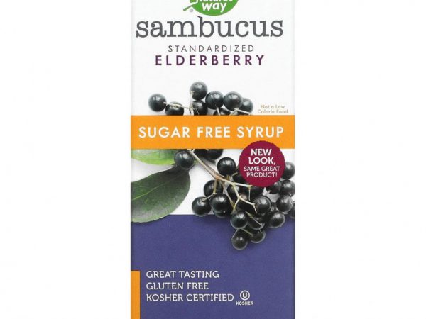 Nature's Way, Sambucus, стандартизированный экстракт бузины, сироп без сахара, 120 мл (4 жидк. унции)