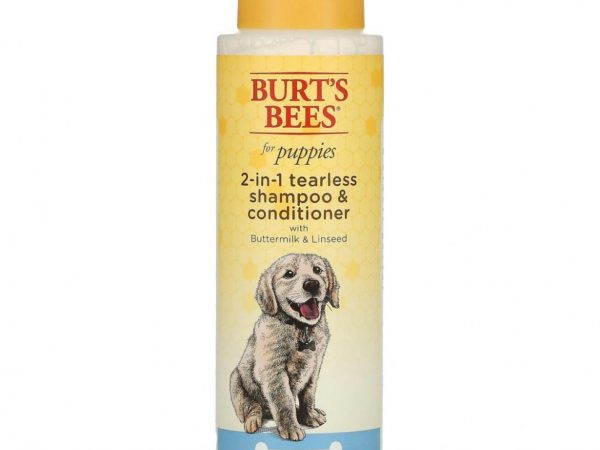 Burt's Bees, 2-в-1 шампунь и кондиционер для щенков с пахтой и льняными семенами, 473 мл (16 жидк. Унций)