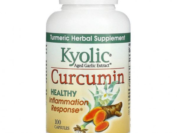 Kyolic, Aged Garlic Extract, выдержанный экстракт чеснока с куркумином, 100 капсул