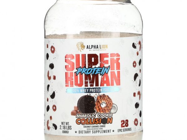 ALPHA LION, SuperHuman Protein, Anabolic Cookie Collision, печенье с кокосом и карамелью, 988 г (2,18 фунта)