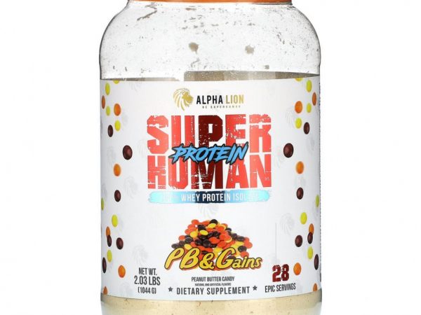 ALPHA LION, SuperHuman Protein, PB & Gains, конфеты с арахисовой пастой, 1044 г (2,03 фунта)