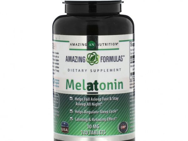 Amazing Nutrition, Мелатонин, 10 мг, 120 таблеток