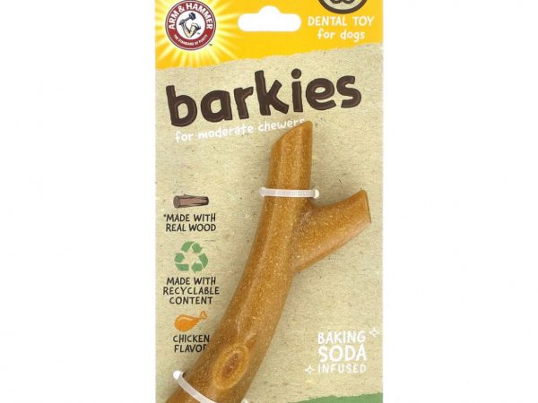 Arm & Hammer, Barkies for Moderate Chewers, стоматологическая игрушка для собак, кора дерева, курица, 1 игрушка