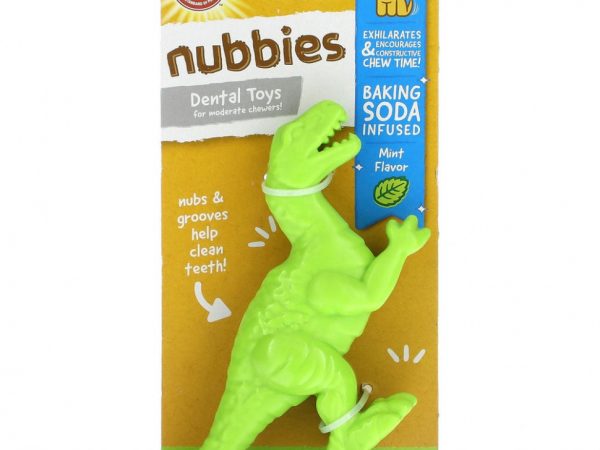 Arm & Hammer, Nubbies, стоматологические игрушки для людей, которые не любят жевать, T-Rex, мята, 1 игрушка