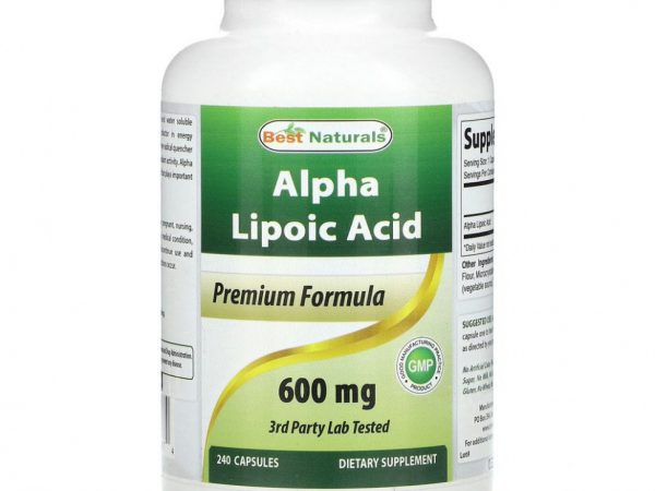 Best Naturals, Альфа-липоевая кислота, 600 мг, 240 капсул