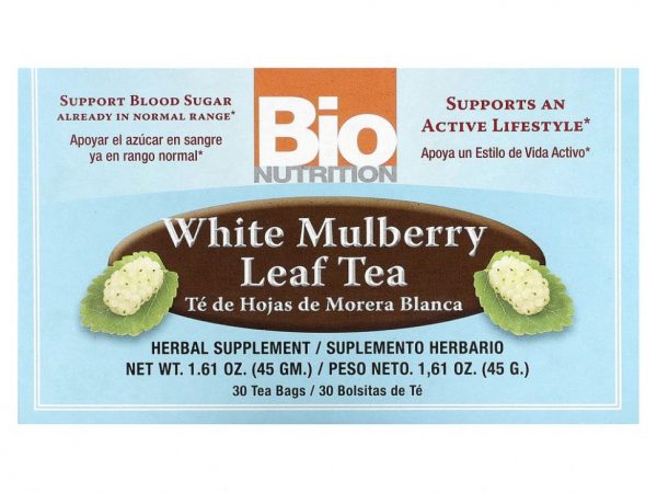 Bio Nutrition, Чай из листьев белой шелковицы, 30 чайных пакетиков, 45 г (1,61 унции)