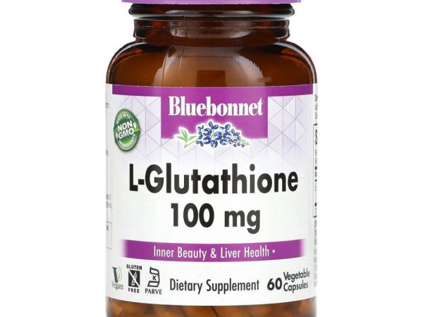 Bluebonnet Nutrition, L-глутатион, 100 мг, 60 растительных капсул