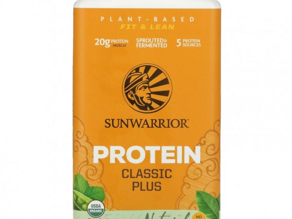 Sunwarrior, Protein Classic Plus, протеин на растительной основе, натуральный, 750 г (1,65 фунта)