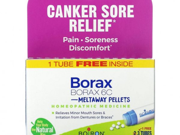 Boiron, Бура 6C, гранулы Meltaway, 3 тюбика, прибл. 80 гранул каждая