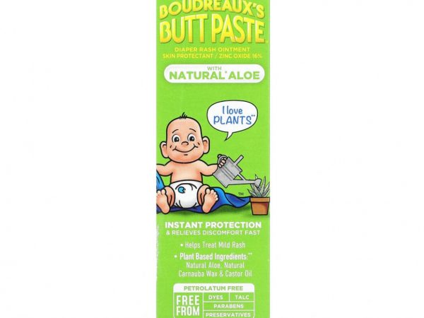 Boudreaux's, Butt Paste, мазь от подгузников с натуральным алоэ, 113 г (4 унции)