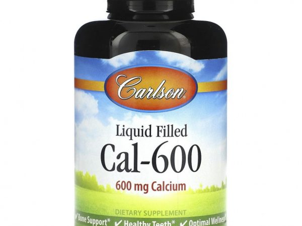 Carlson, Cal-600 с жидкостью, 600 мг, 100 мягких таблеток