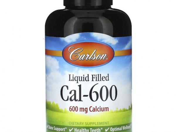 Carlson, Cal-600 с жидкостью, 600 мг, 250 мягких таблеток