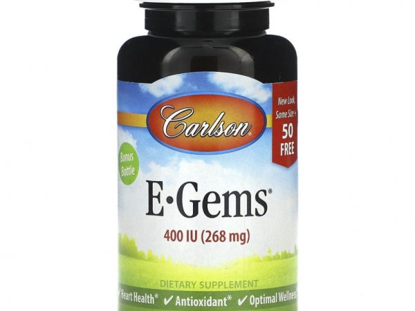 Carlson, E-Gems, 268 мг (400 МЕ), 140 мягких таблеток