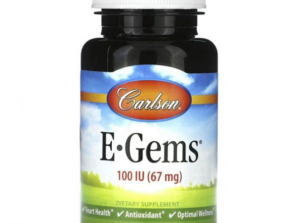 Carlson, E-Gems, 67 мг (100 МЕ), 100 мягких таблеток