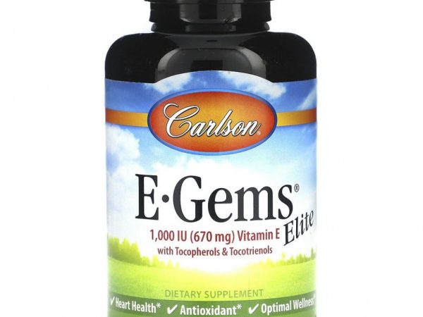 Carlson, E-Gems Elite, витамин E, 670 мг (1000 МЕ), 120 мягких таблеток