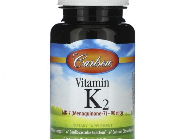 Carlson, Витамин K2, 90 мкг, 60 мягких таблеток
