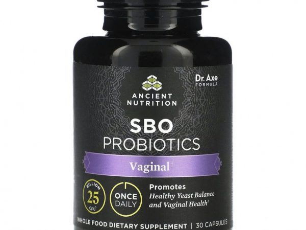 Dr. Axe / Ancient Nutrition, Пробиотики SBO, вагинальные, 25 млрд КОЕ, 30 капсул