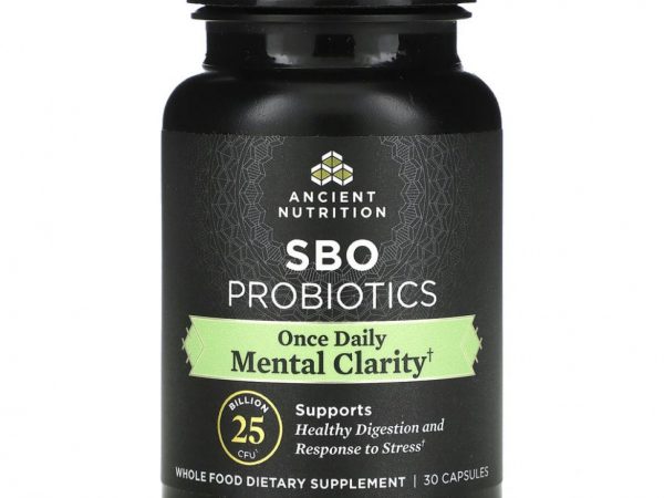 Dr. Axe / Ancient Nutrition, SBO Probiotics, Mental Clarity, 25 млрд КОЕ, 30 капсул