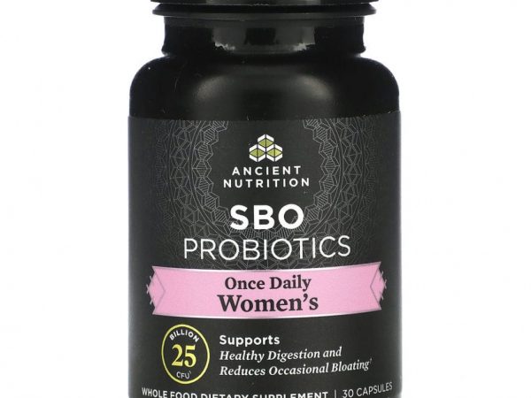 Dr. Axe / Ancient Nutrition, SBO Probiotics, Once Daily Women's, 25 млрд КОЕ, 30 капсул