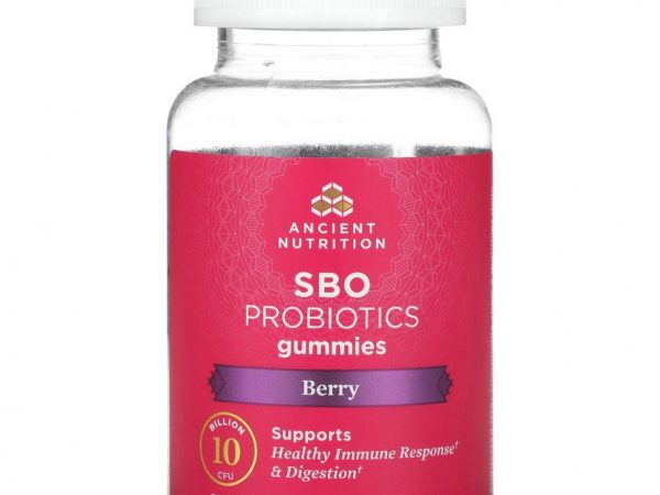 Dr. Axe / Ancient Nutrition, SBO Probiotics, жевательные мармеладки, 5 млрд КОЕ, 30 жевательных таблеток