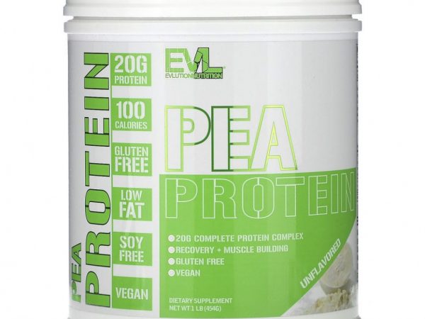 EVLution Nutrition, Гороховый протеин, без добавок, 454 г (1 фунт)