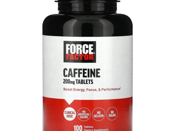 Force Factor, Кофеин, 200 мг, 100 таблеток