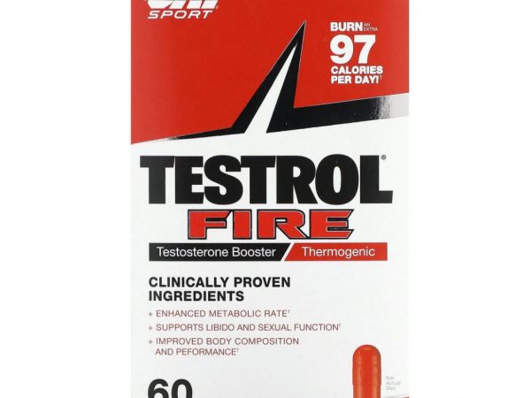 GAT, Testrol Fire, усилитель тестостерона, термогенный, 60 капсул