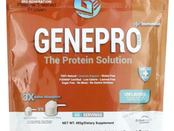 GENEPRO, The Protein Solution + Immunolin, без добавок, 495 г