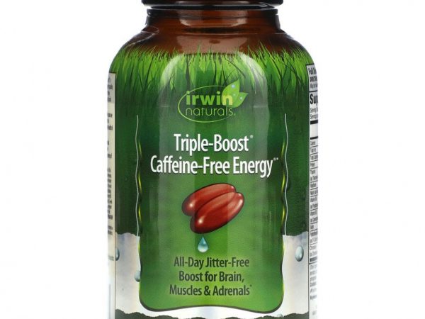 Irwin Naturals, Triple-Boost, энергия без кофеина, 75 желатиновых капсул