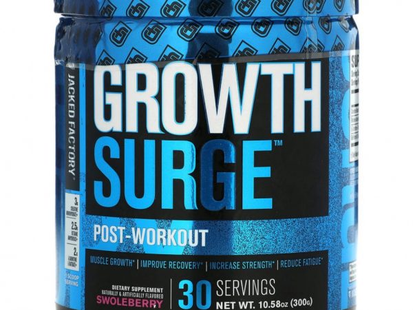 Jacked Factory, Growth Surge, после тренировки, Swoleberry, 300 г (10,58 унции)