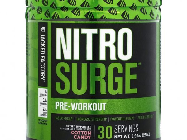 Jacked Factory, Nitro Surge, перед тренировкой, сахарная вата, 255 г (8,99 унции)