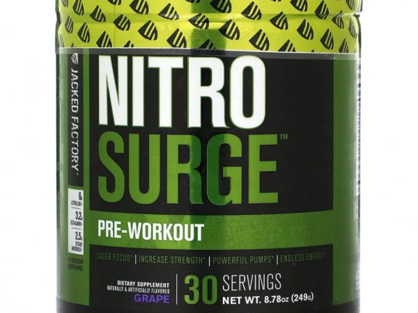 Jacked Factory, Nitro Surge, перед тренировкой, со вкусом винограда, 249 г (8,78 унции)