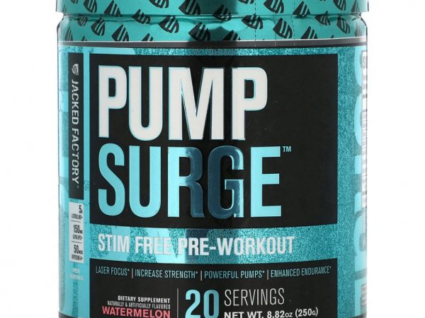 Jacked Factory, Pump Surge, без стимуляторов перед тренировкой, арбуз, 250 г (8,82 унции)