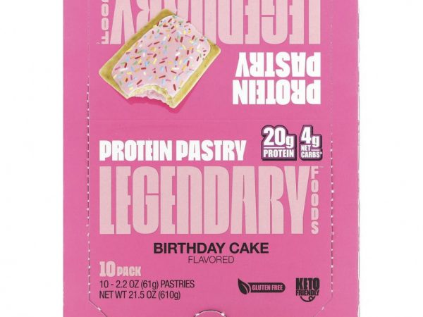 Legendary Foods, Protein Pastry, праздничный торт, 10 пакетиков, 61 г (2,2 унции)