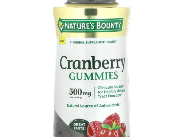 Nature's Bounty, Клюквенные мармеладки, клюква и малина, 500 мг, 150 жевательных таблеток