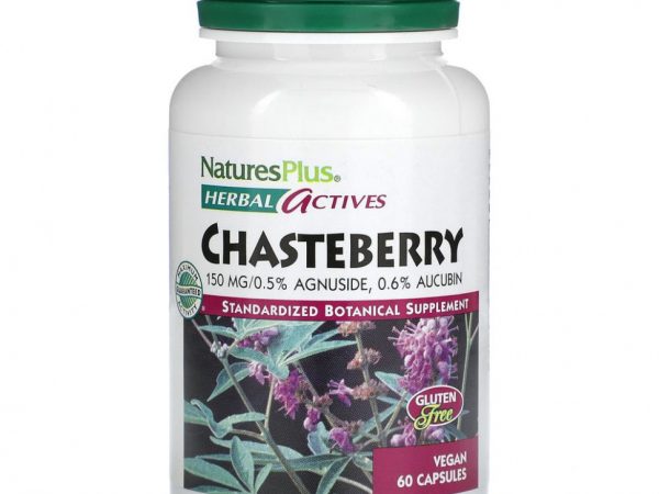 NaturesPlus, Herbal Actives, Chasteberry, 150 мг, 60 веганских капсул