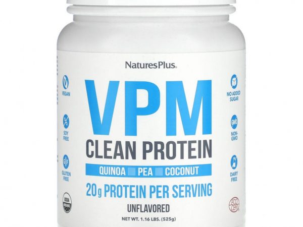 NaturesPlus, VPM Clean Protein, без добавок, 525 г (1,16 фунта)