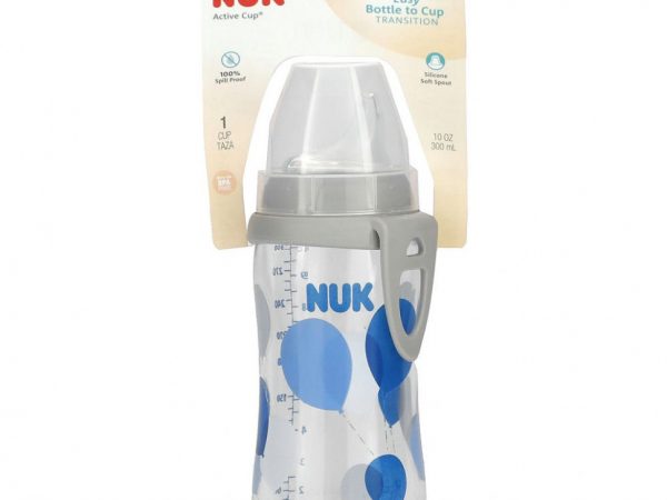 NUK, Active Cup, для детей от 8 месяцев, в виде шариков / синий, 300 мл (10 унций)