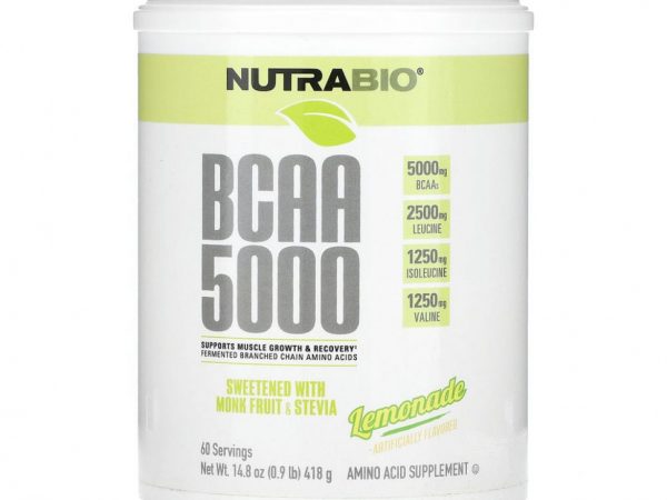 Nutrabio Labs, BCAA 5000, лимонад, 418 г (0,9 фунта 14,8 унции)