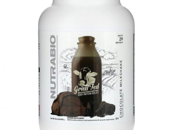 Nutrabio Labs, Изолят сывороточного протеина травяного откорма, шоколадный молочный коктейль, 907 г (2 фунта)