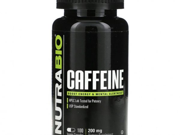 Nutrabio Labs, Кофеин, 200 мг, 100 растительных капсул