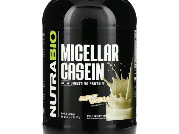 Nutrabio Labs, Мицеллярный казеин, альпийская ваниль, 907 г (2 фунта)