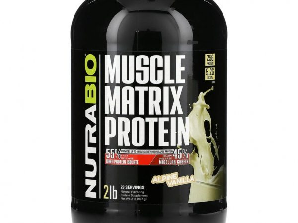 Nutrabio Labs, Muscle Matrix Protein, альпийская ваниль, 907 г (2 фунта)