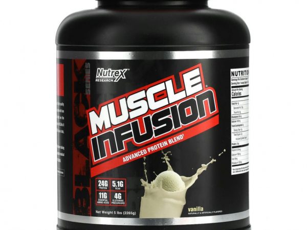 Nutrex Research, Muscle Infusion, улучшенная протеиновая смесь, ваниль, 2265 г (5 фунтов)