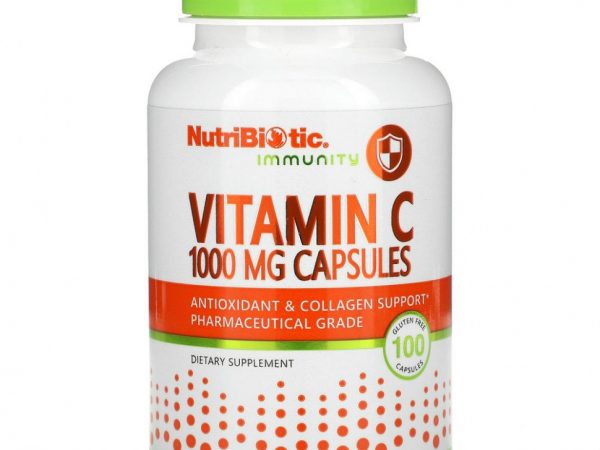 NutriBiotic, Immunity, витамин C, 1000 мг, 100 капсул без глютена