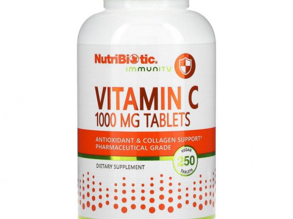 NutriBiotic, Immunity, витамин C, 1000 мг, 250 веганских таблеток
