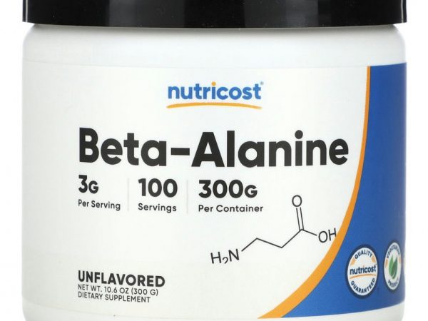 Nutricost, Бета-аланин, без добавок, 3 г, 300 г (10,6 унции)