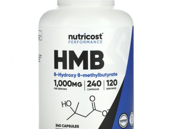 Nutricost, HMB, B-гидрокси-B-метилбутират, 500 мг, 240 капсул