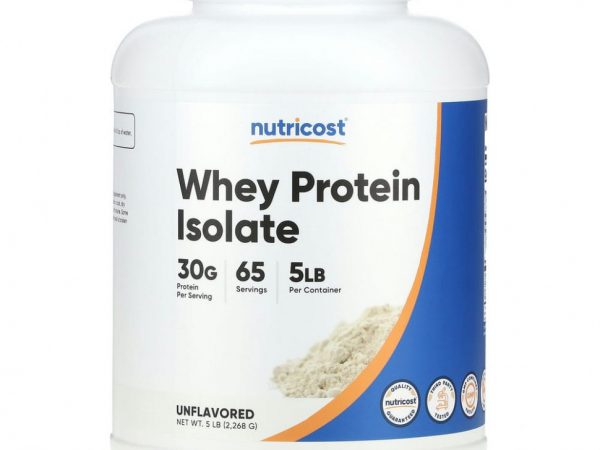 Nutricost, Изолят сывороточного протеина, без добавок, 2268 г (5 фунтов)